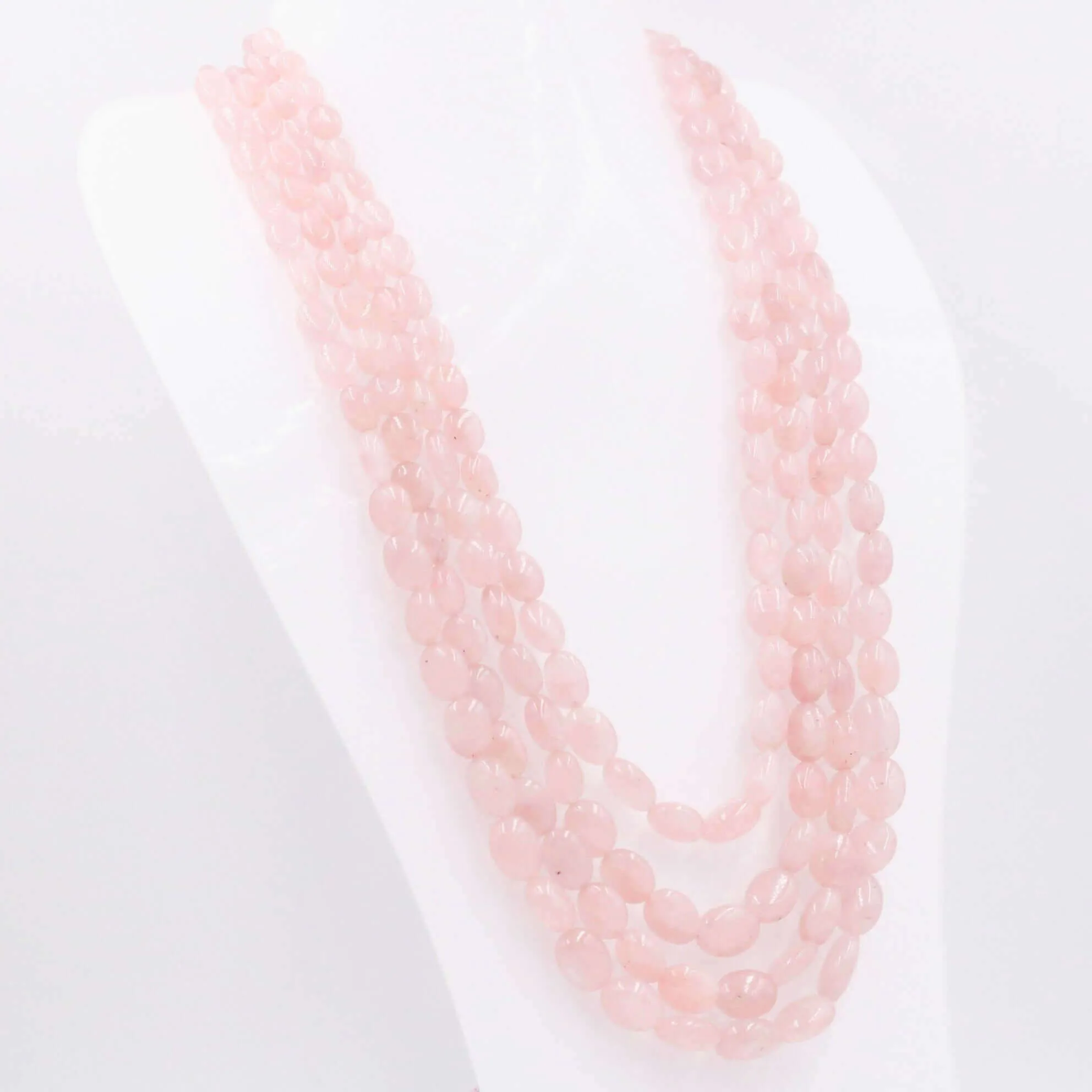 Rose Quartz Layered Necklace Pink Necklace Indian Necklace Sarafa Necklace Gemstone Necklace Beaded Necklace SKU 6143257