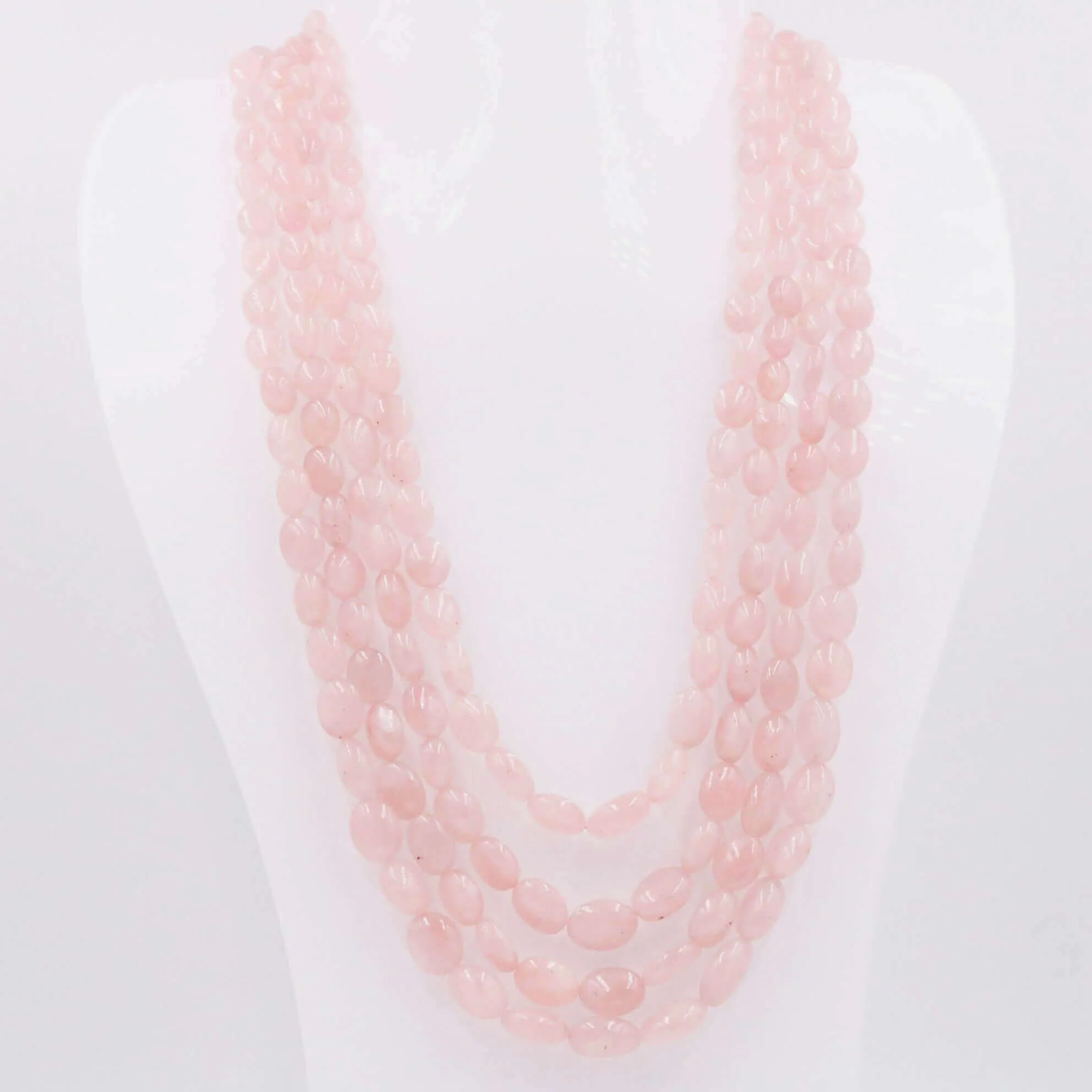Rose Quartz Layered Necklace Pink Necklace Indian Necklace Sarafa Necklace Gemstone Necklace Beaded Necklace SKU 6143257