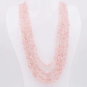 Rose Quartz Layered Necklace Pink Necklace Indian Necklace Sarafa Necklace Gemstone Necklace Beaded Necklace SKU 6143257