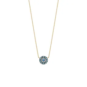 Round Evil Eye Necklace (Sapphire Blue)