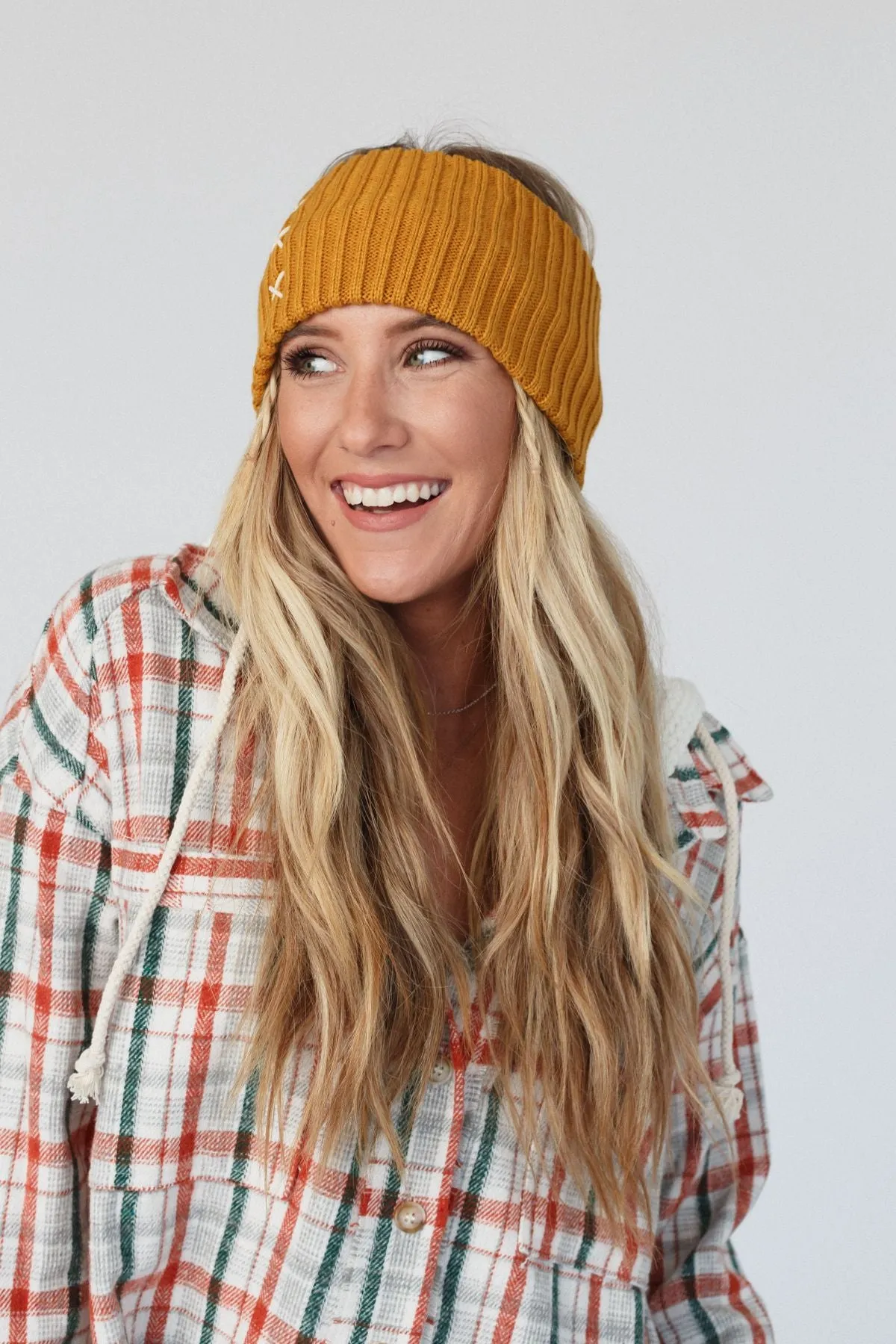 Sadia Embroidered Head Wrap - Mustard