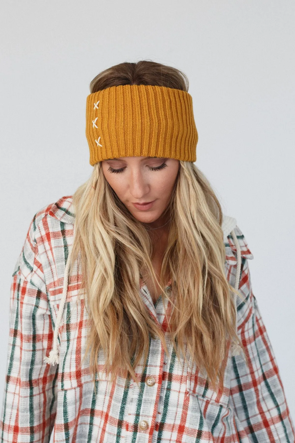 Sadia Embroidered Head Wrap - Mustard