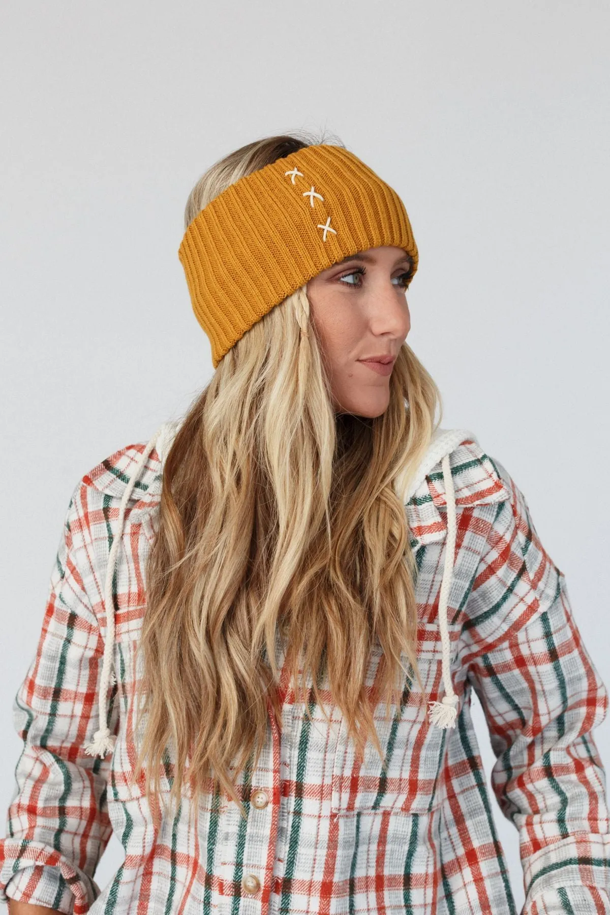 Sadia Embroidered Head Wrap - Mustard