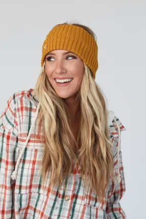 Sadia Embroidered Head Wrap - Mustard
