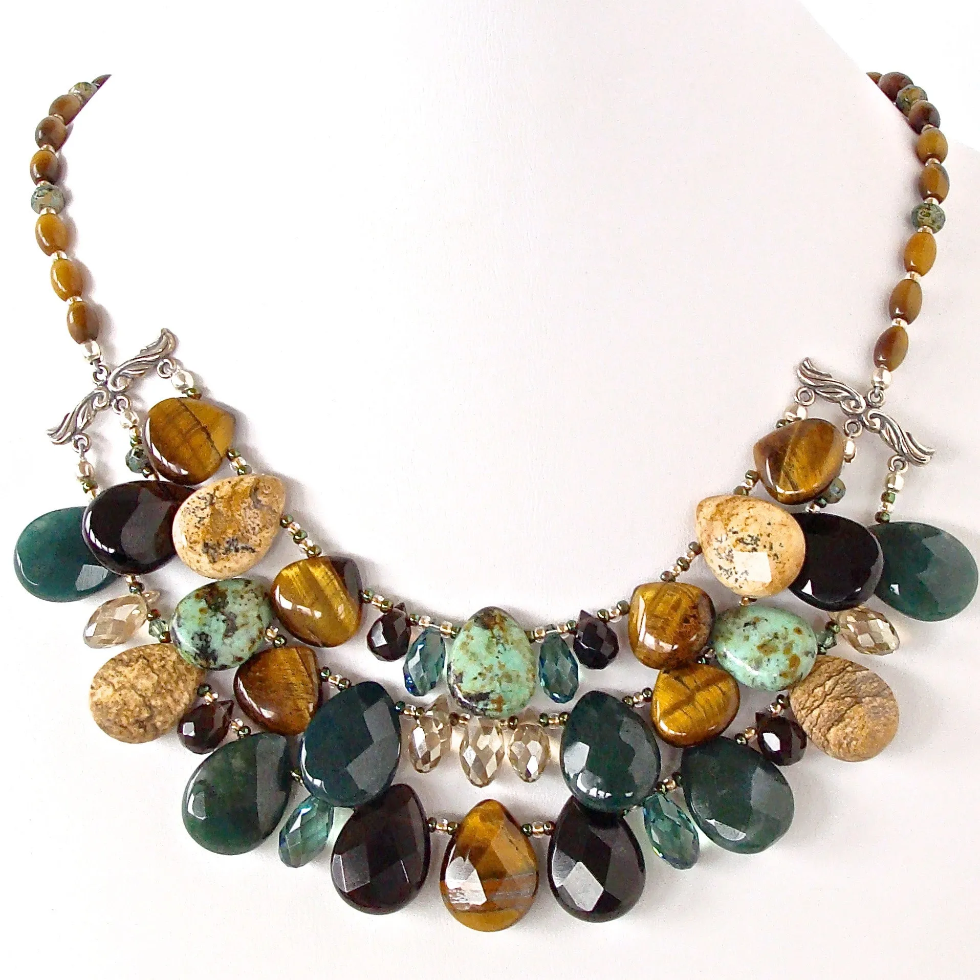 Sage: Green Stone Statement Necklace