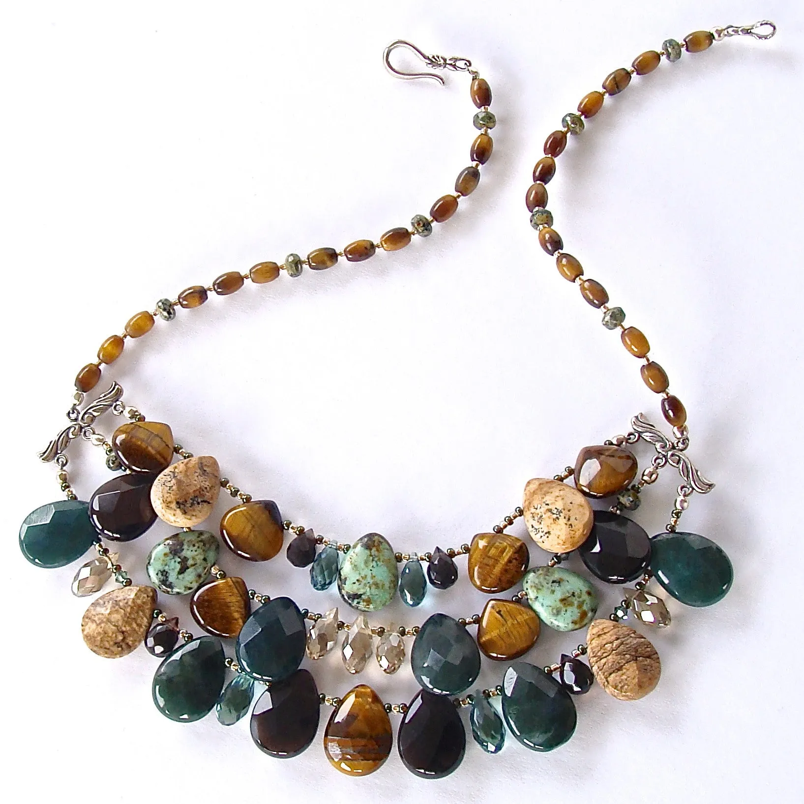 Sage: Green Stone Statement Necklace
