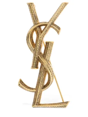 Saint Laurent   YSL textured brooch 