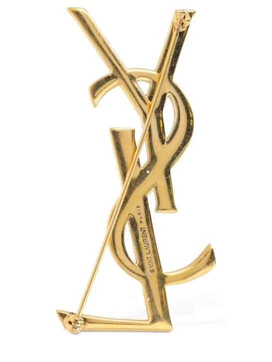 Saint Laurent   YSL textured brooch 