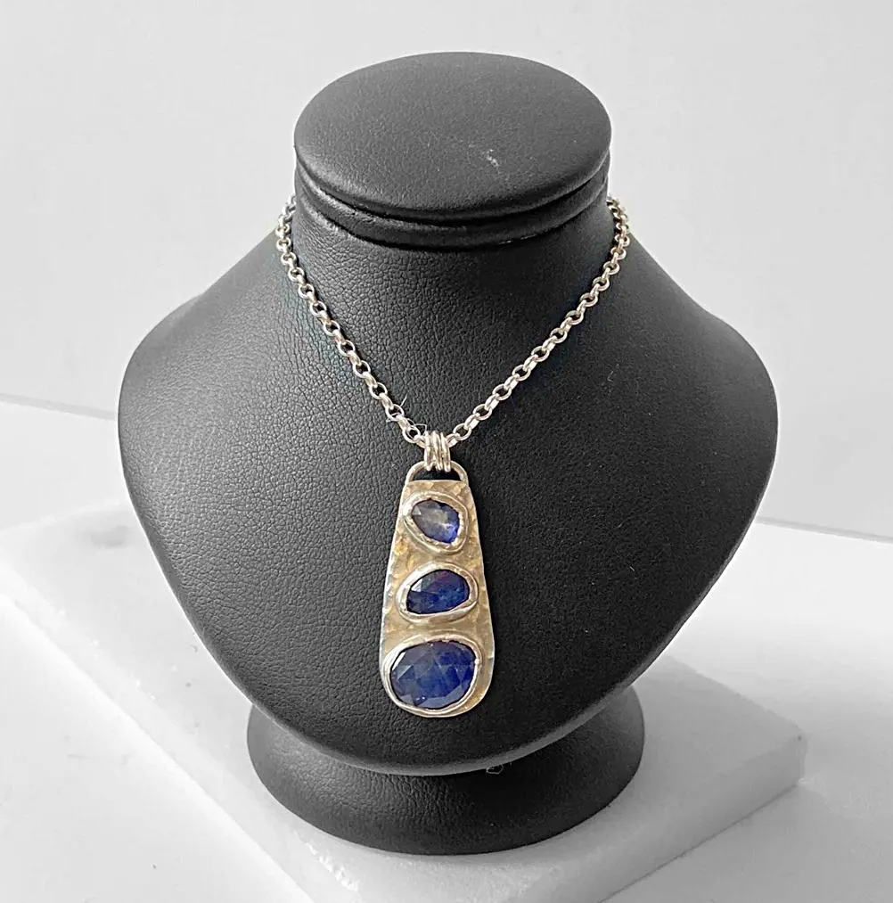 Sapphire Silver Necklace/September Birthstone Necklace