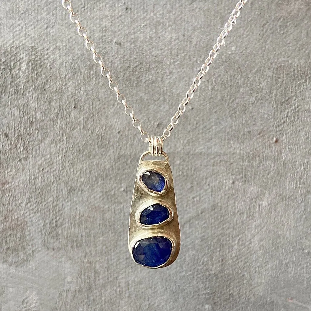 Sapphire Silver Necklace/September Birthstone Necklace