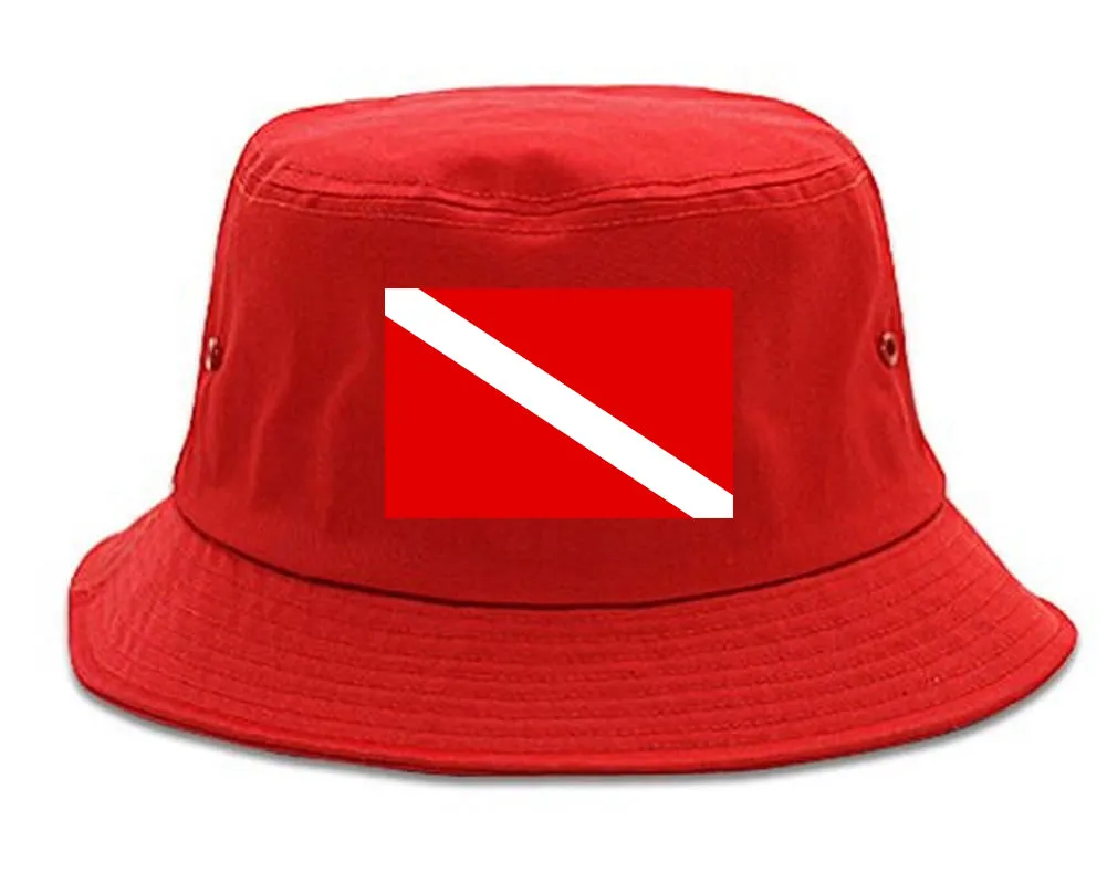 Scuba Dive Flag Chest Mens Bucket Hat