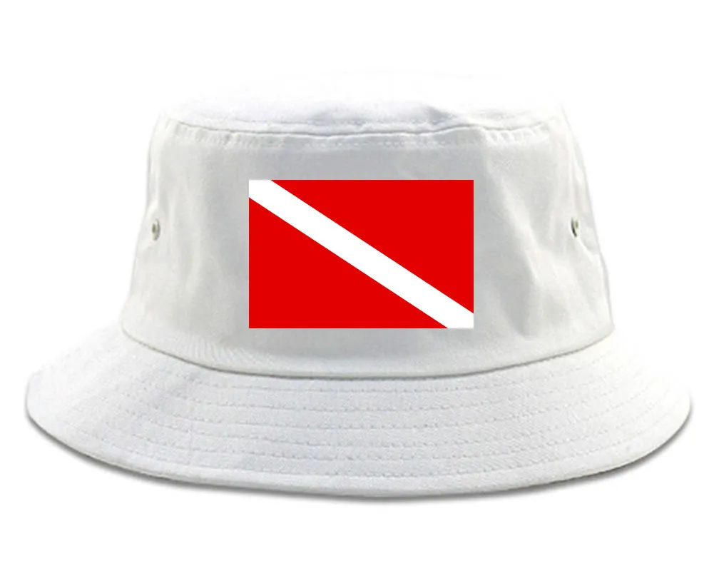 Scuba Dive Flag Chest Mens Bucket Hat