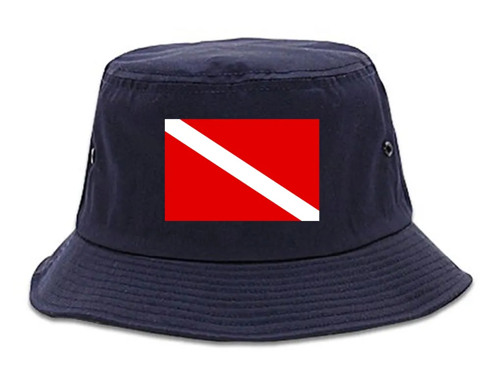 Scuba Dive Flag Chest Mens Bucket Hat