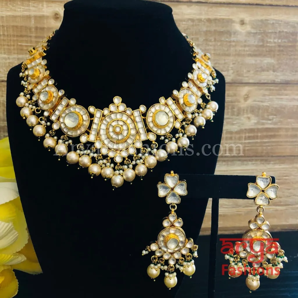 Shamira Polki Kundan Choker Necklace/ Kundan Rajwadi Necklace