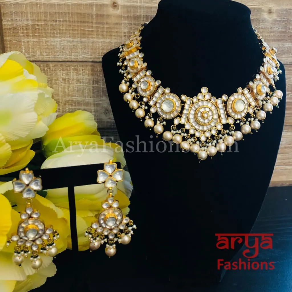 Shamira Polki Kundan Choker Necklace/ Kundan Rajwadi Necklace