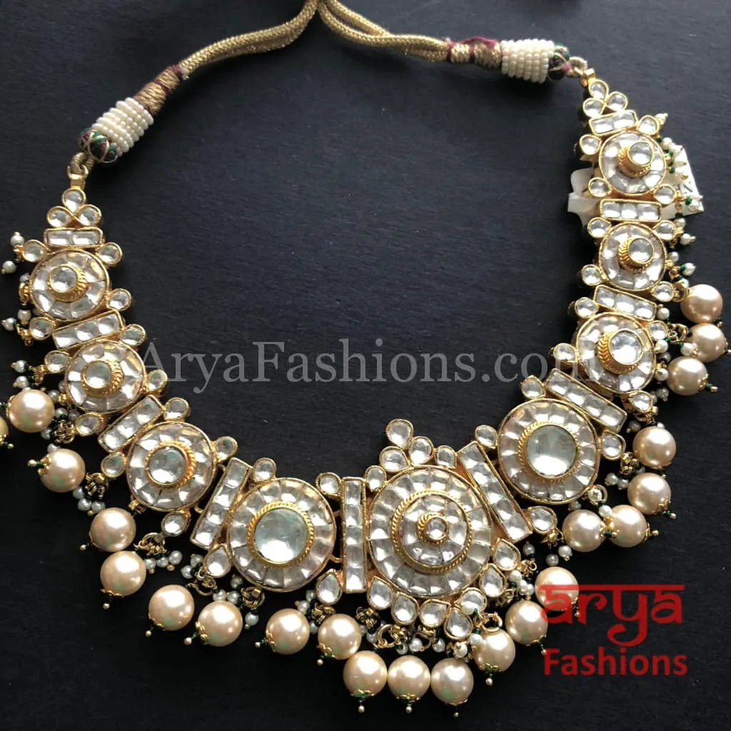 Shamira Polki Kundan Choker Necklace/ Kundan Rajwadi Necklace
