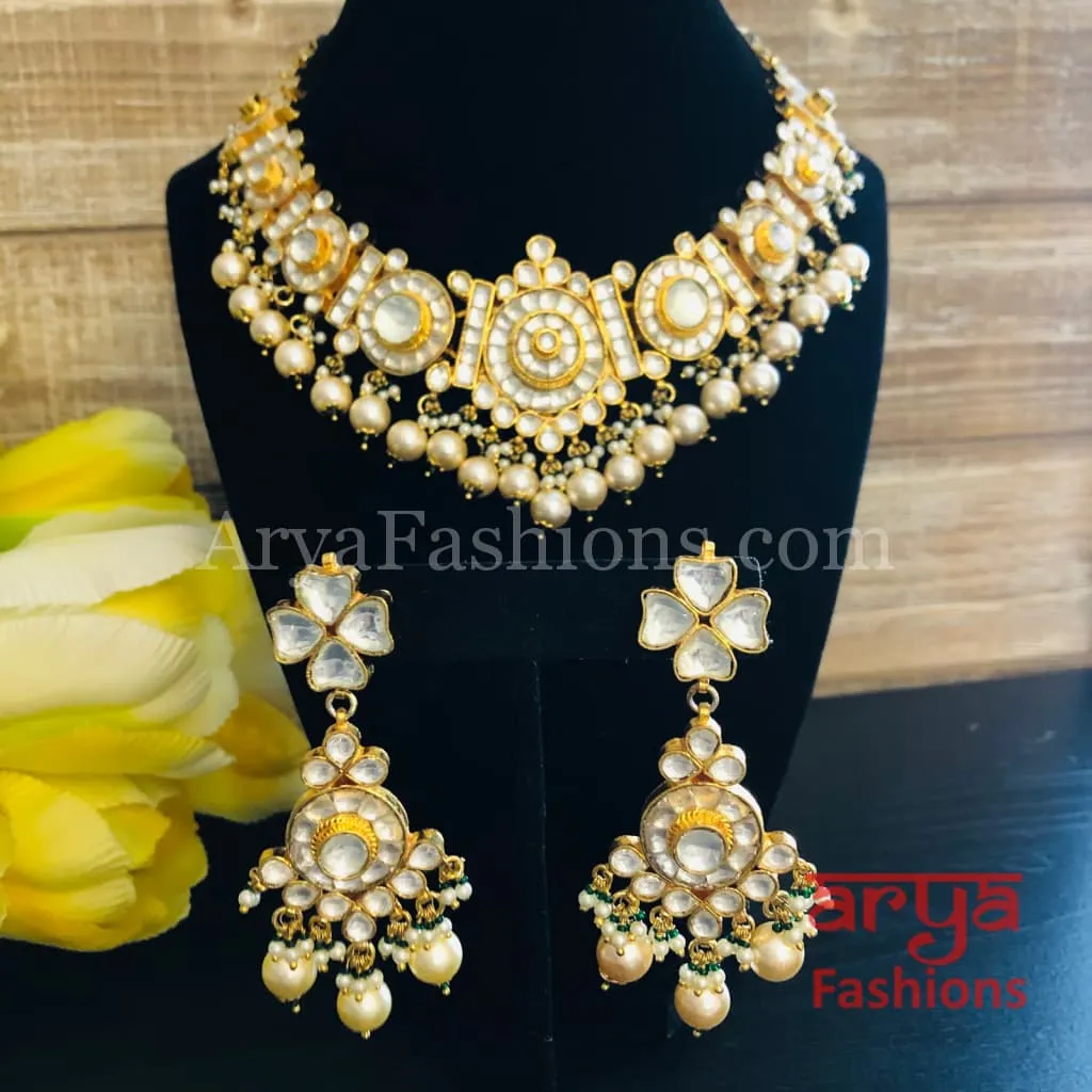 Shamira Polki Kundan Choker Necklace/ Kundan Rajwadi Necklace