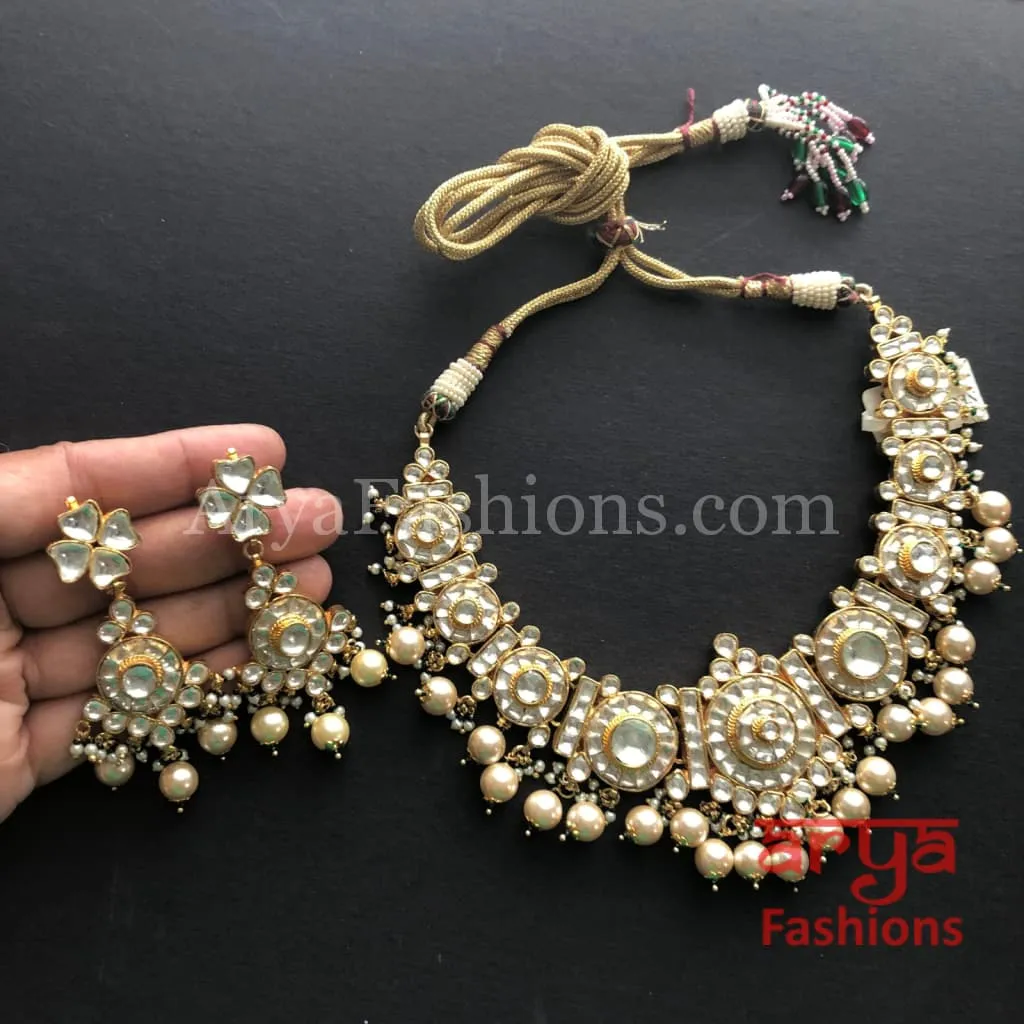Shamira Polki Kundan Choker Necklace/ Kundan Rajwadi Necklace