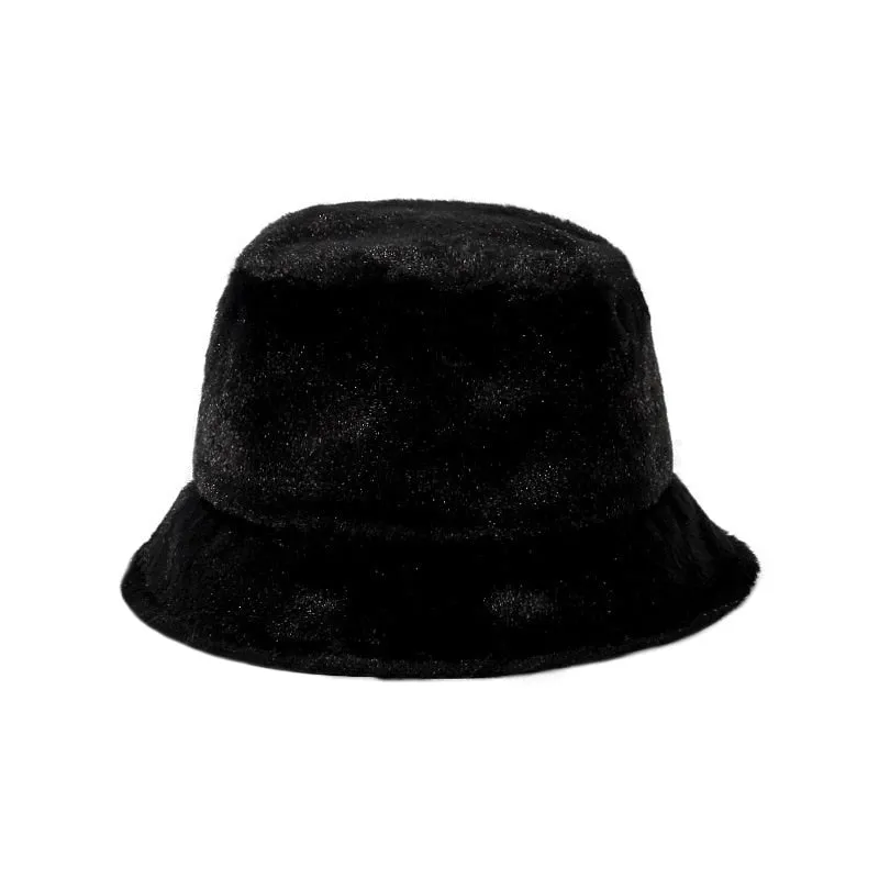 SHATANGJU Winter Bucket Hats Women Warming Panama Hat Lady Fluffy Corduroy Double-Side Wear Outdoor Fisherman Cap Hat for Women