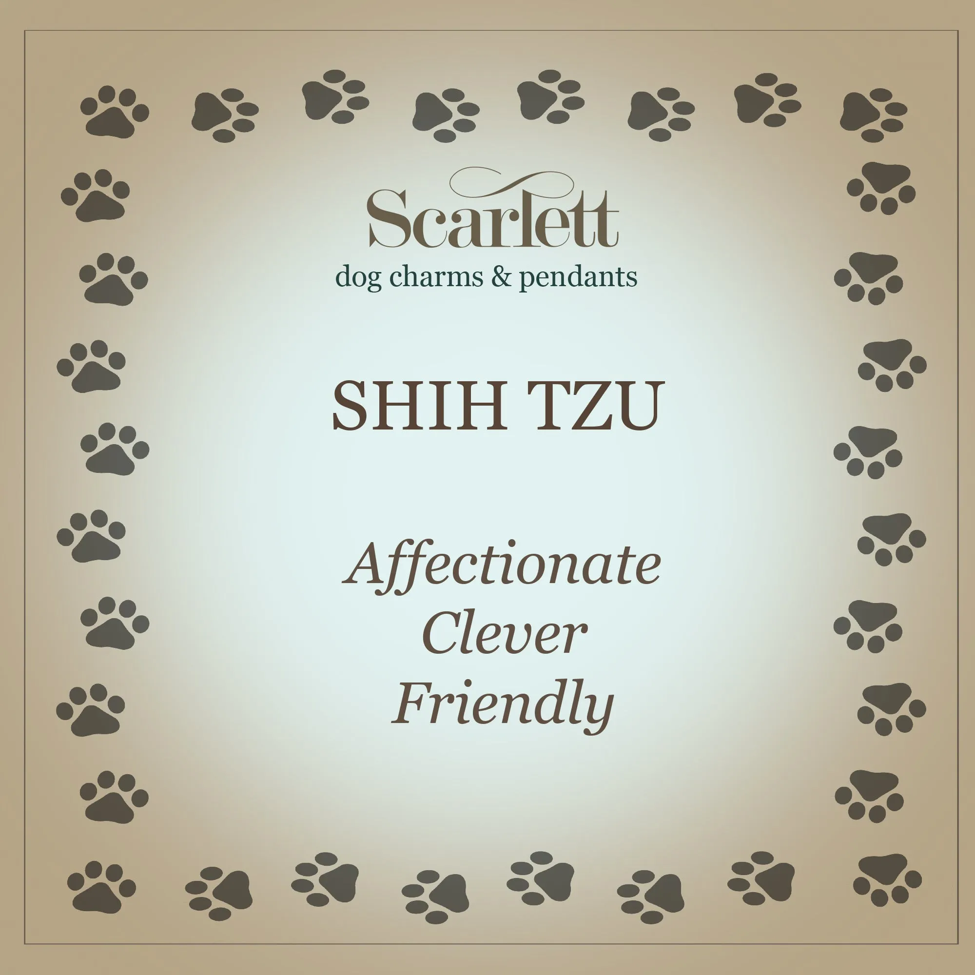 Shih Tzu Solid Gold Dog Charm