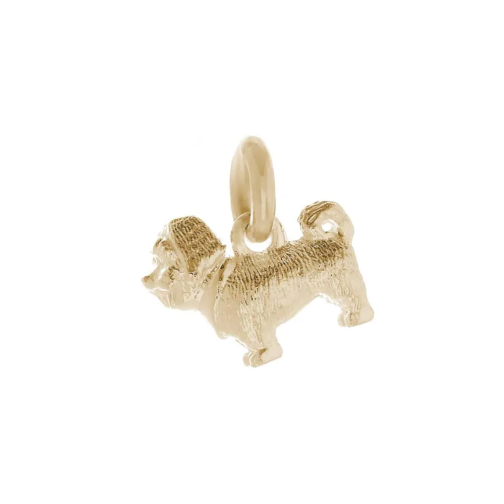 Shih Tzu Solid Gold Dog Charm