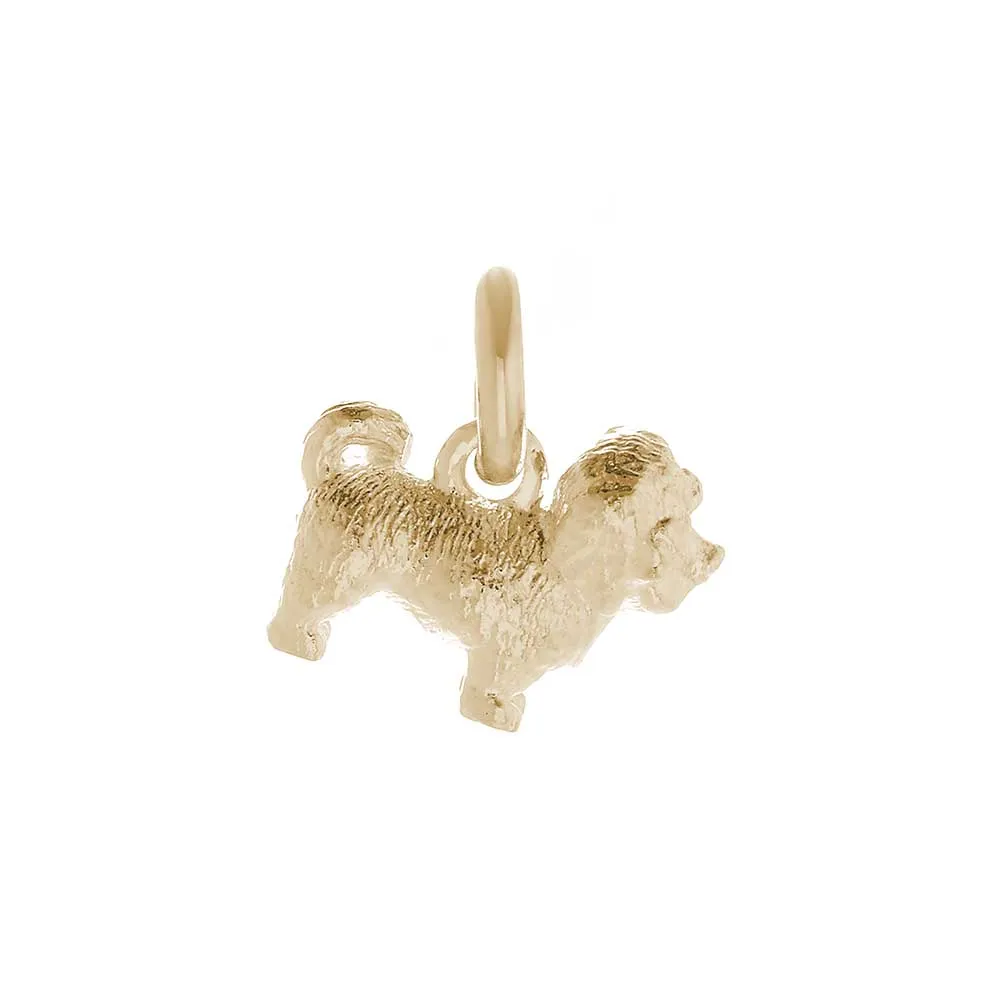 Shih Tzu Solid Gold Dog Charm