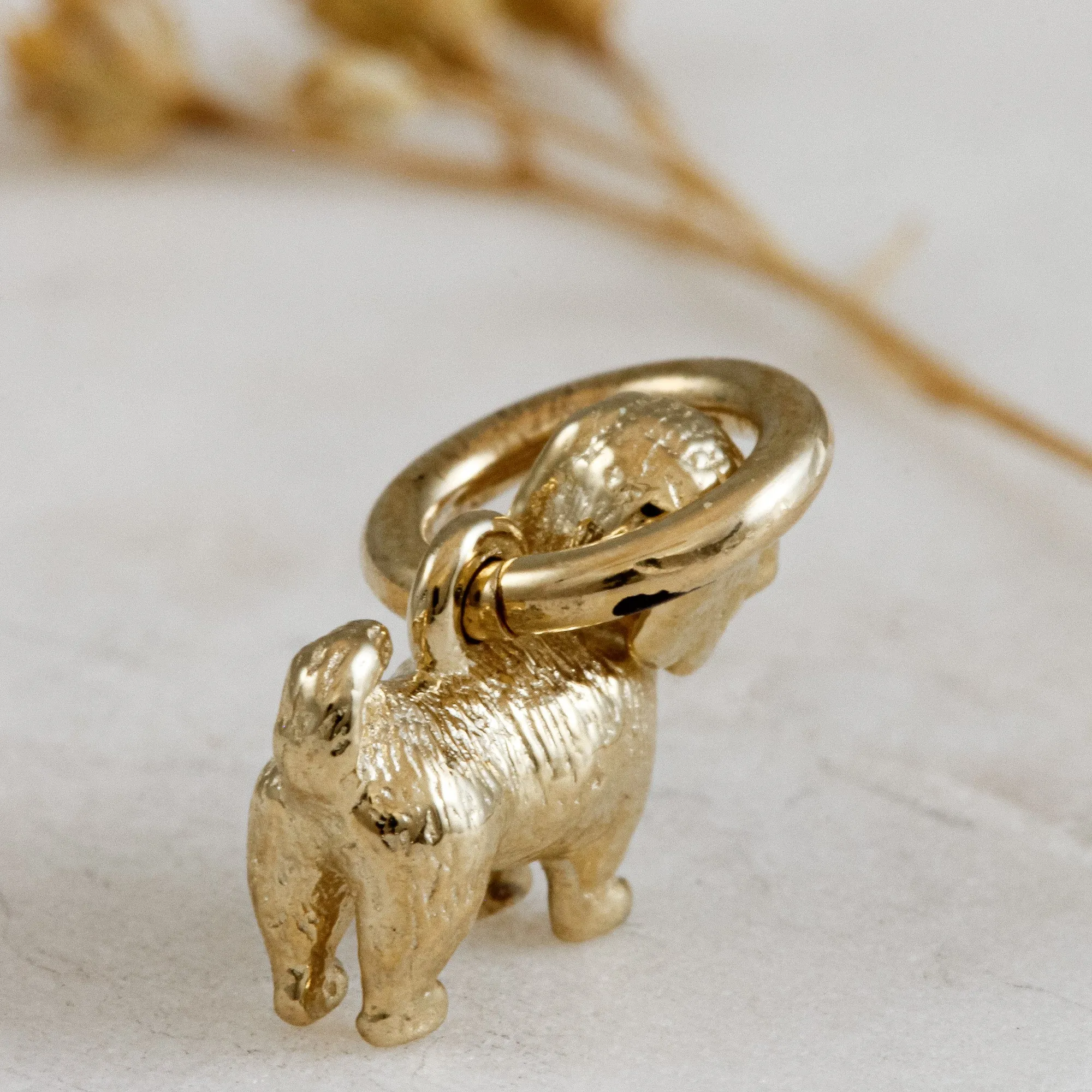 Shih Tzu Solid Gold Dog Charm
