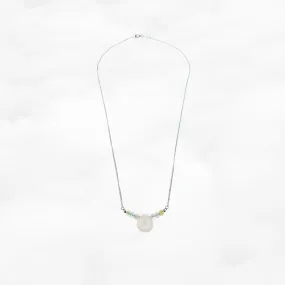 Silver Centered Rose Quartz Necklace