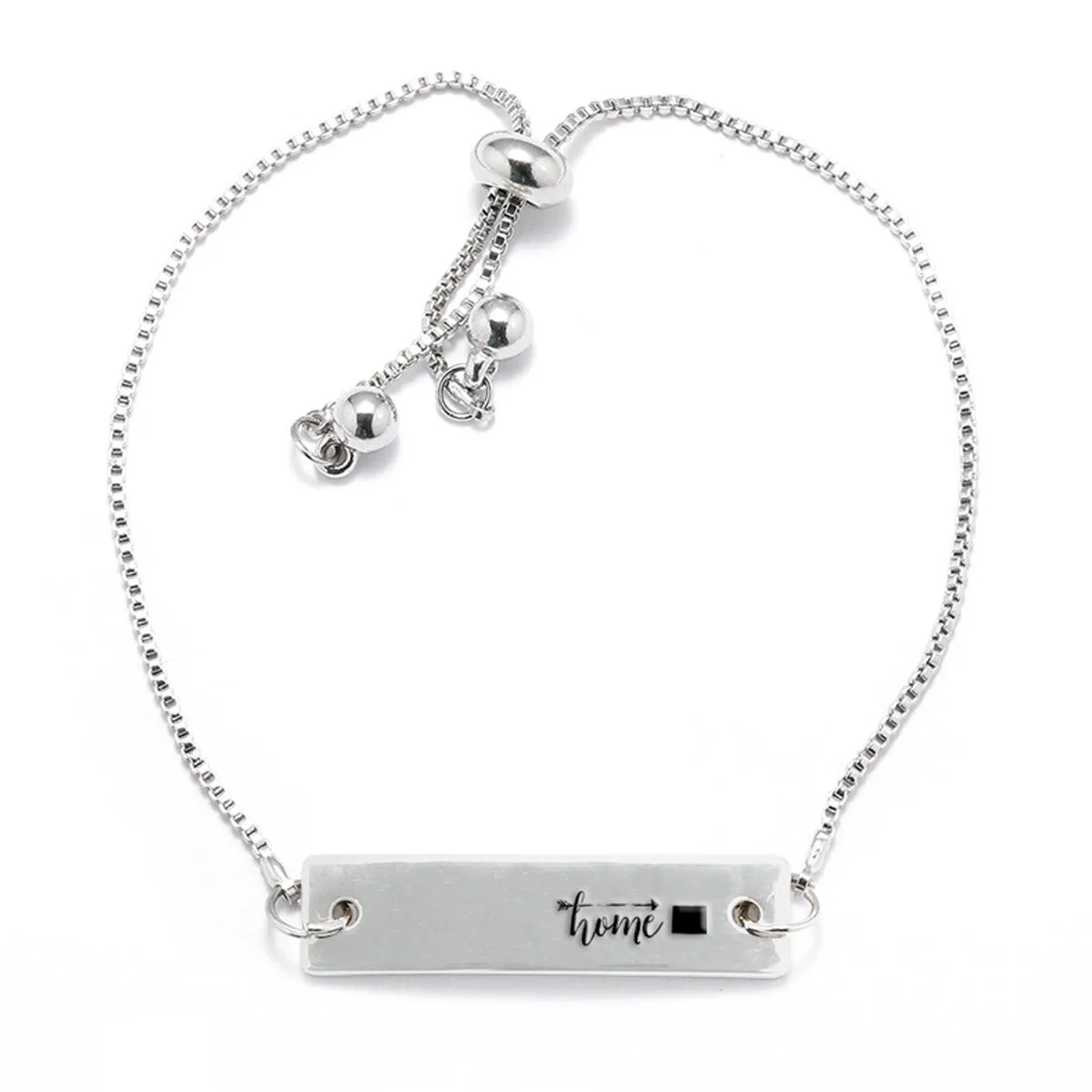 Silver Home is Colorado Adjustable Bar Bracelet