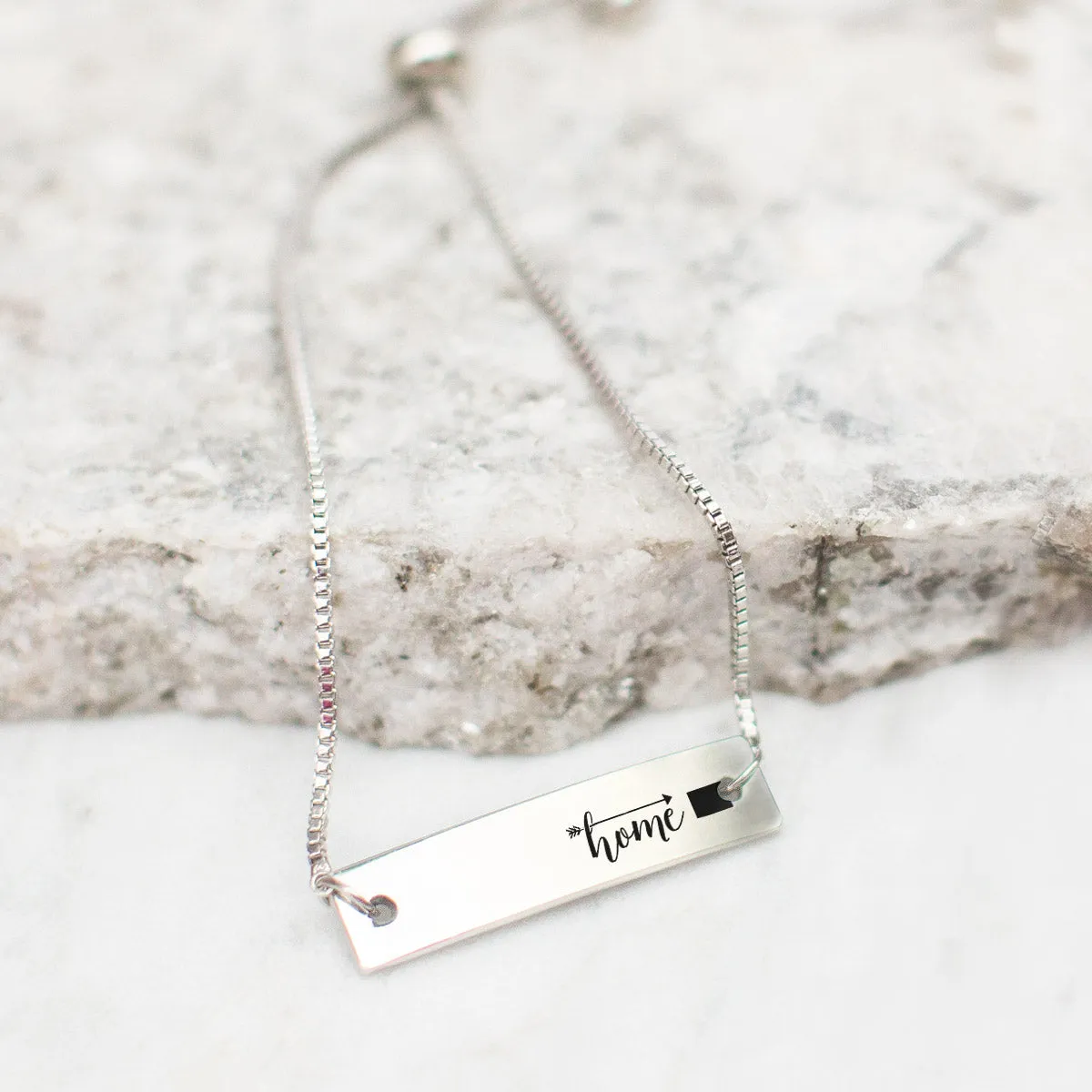 Silver Home is Colorado Adjustable Bar Bracelet