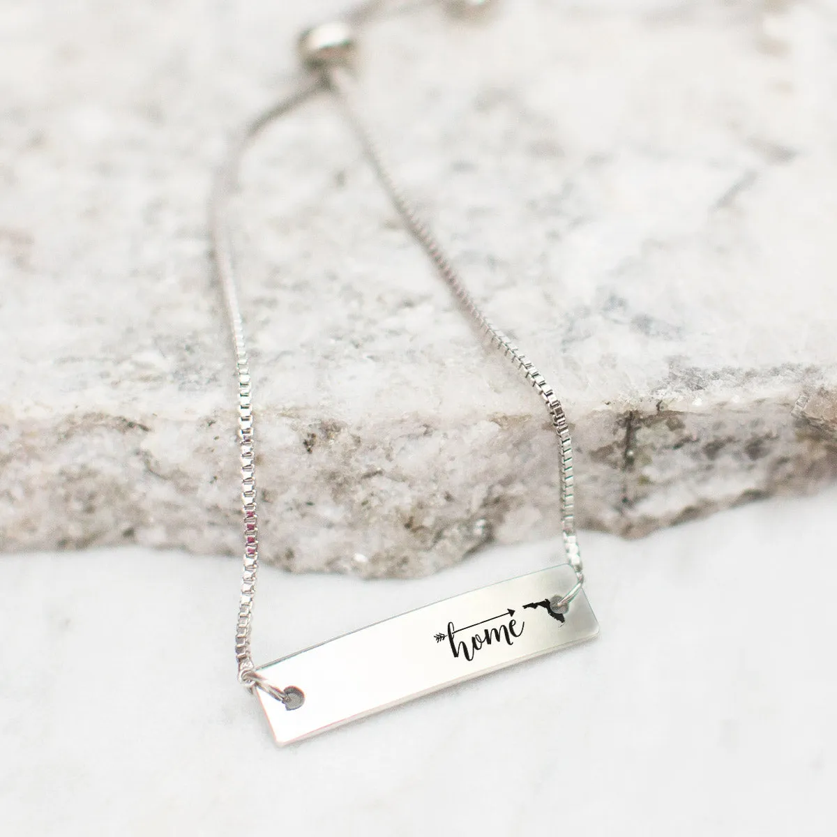 Silver Home is Florida Adjustable Bar Bracelet