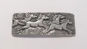 Silver Horses Brooch