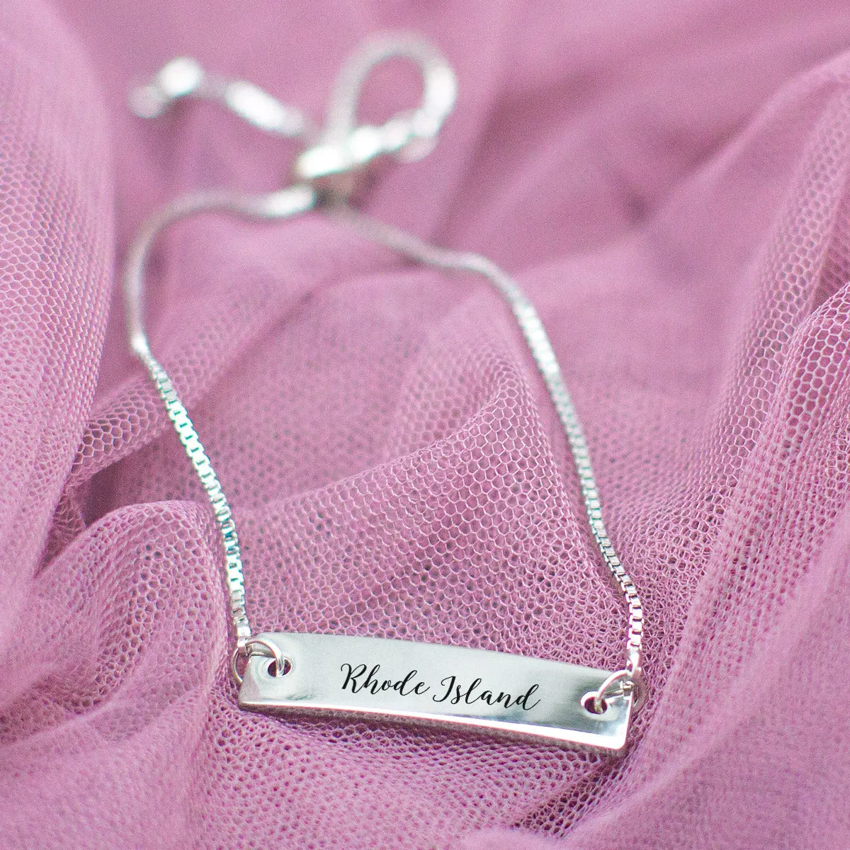 Silver Rhode Island Adjustable Bar Bracelet