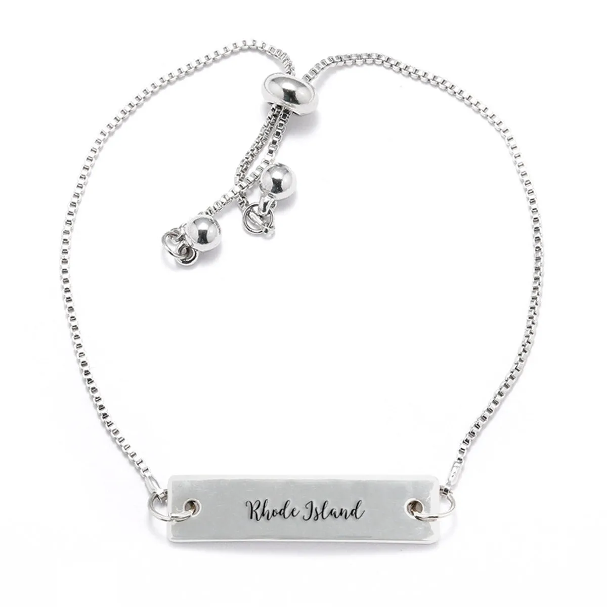 Silver Rhode Island Adjustable Bar Bracelet