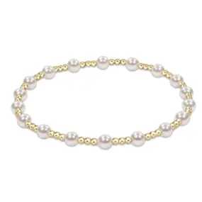 Sincerity Pattern Bead Bracelet - Pearl