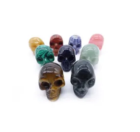 Small Crystal Carved Skull Beads, Quartz Carving Skull, Stone Bead Jewelry Supplies