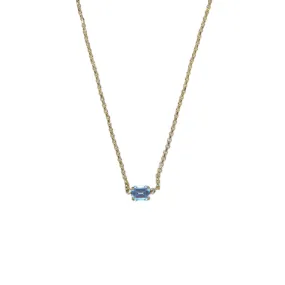 Small Emerald Choker Necklace in "Light Sapphire" - Yellow Gold