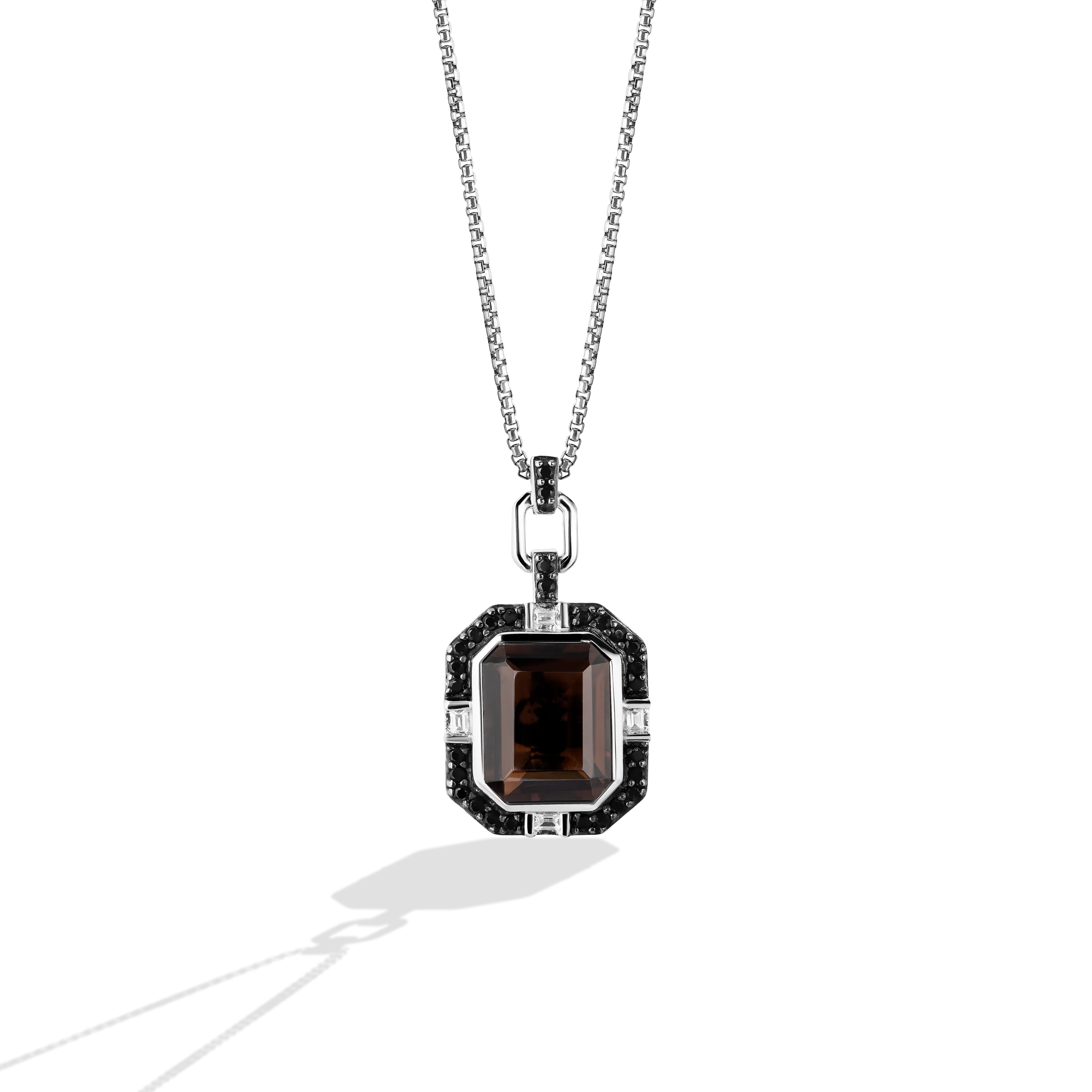 Star Wars™ Fine Jewelry THE WOOKIEE WOMEN'S PENDANT 1/4 CT.TW Black and White Diamonds and Smokey Quartz Silver
