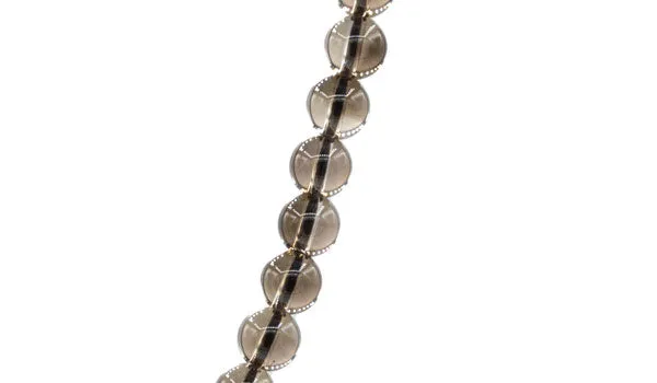 Sterling Silver 90's Style Mini Adjustable Smoky Quartz Natural Gemstone Necklace
