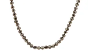 Sterling Silver 90's Style Mini Adjustable Smoky Quartz Natural Gemstone Necklace