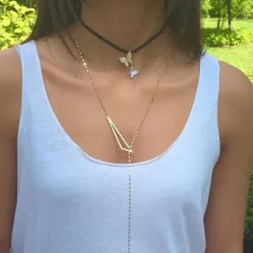 Suede Strap Butterfly Choker