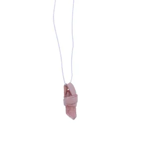 Sun Aura Quartz Point Necklace With Leather