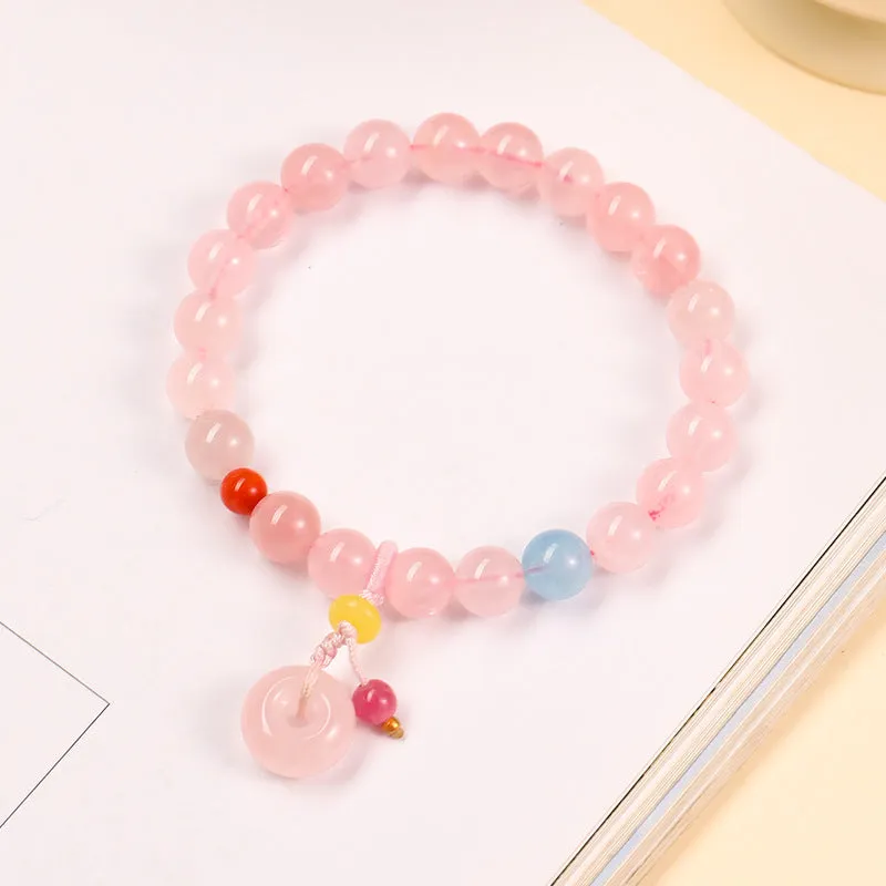 Sweet Style Crystal Beaded Bracelet with Sterling Silver Charm by Planderful Collection