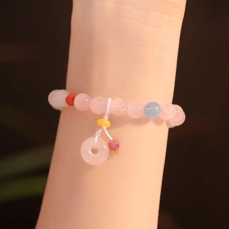 Sweet Style Crystal Beaded Bracelet with Sterling Silver Charm by Planderful Collection