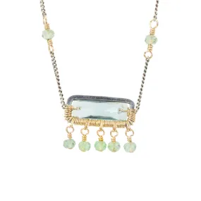 Teal Quartz and Green Apatite Necklace