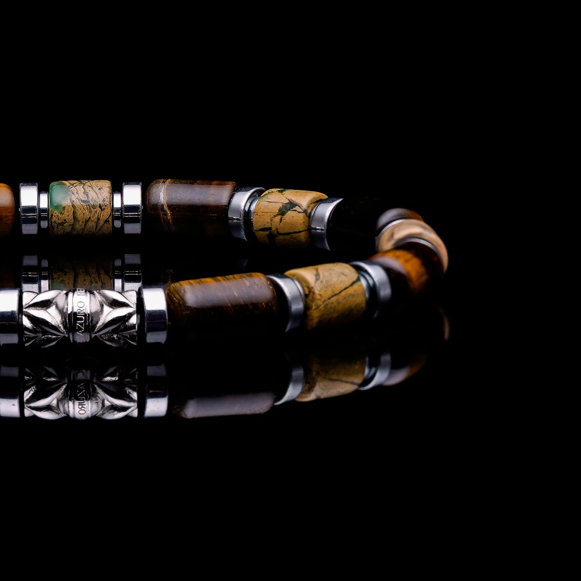 The Desert | Tiger Eye, Sepentiite Beaded Bracelet