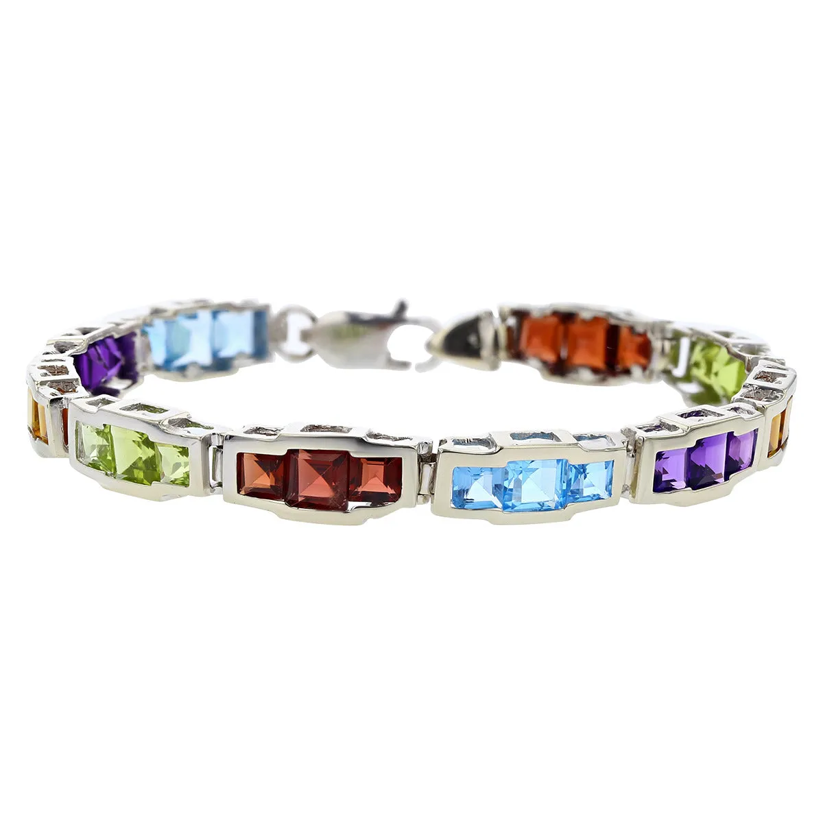 Topaz, Peridot, Garnet, Citrine, and Amethyst Bracelet