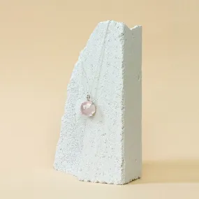 True Radiance Silver Necklace with Natural Rose Quartz Crystal