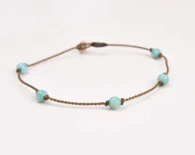 Tula Blue Amazonite Quartz Round Petite Anklet