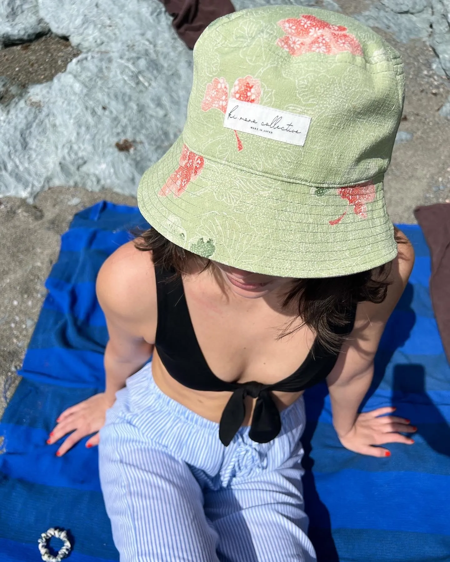 UPCYCLED KIMONO BUCKET HAT・SAKURASIBE 桜蕊